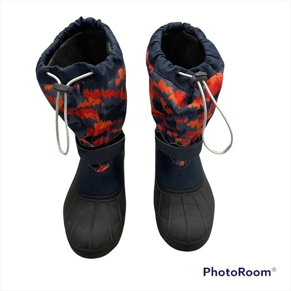 COLUMBIA POWDERBUG PLUS II BOOTS IN ABYSS/GRAY AND SHARK/SILVER GRAY Youth 7 - Picture 4 of 14